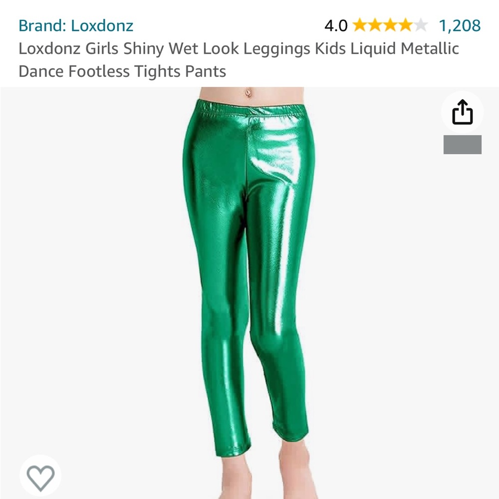 Loxdonz Shiny Leggings Kids Liquid Metallic Dance Footless Pants